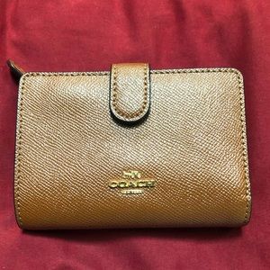 Coach Medium Corner Zip Wallet in brown